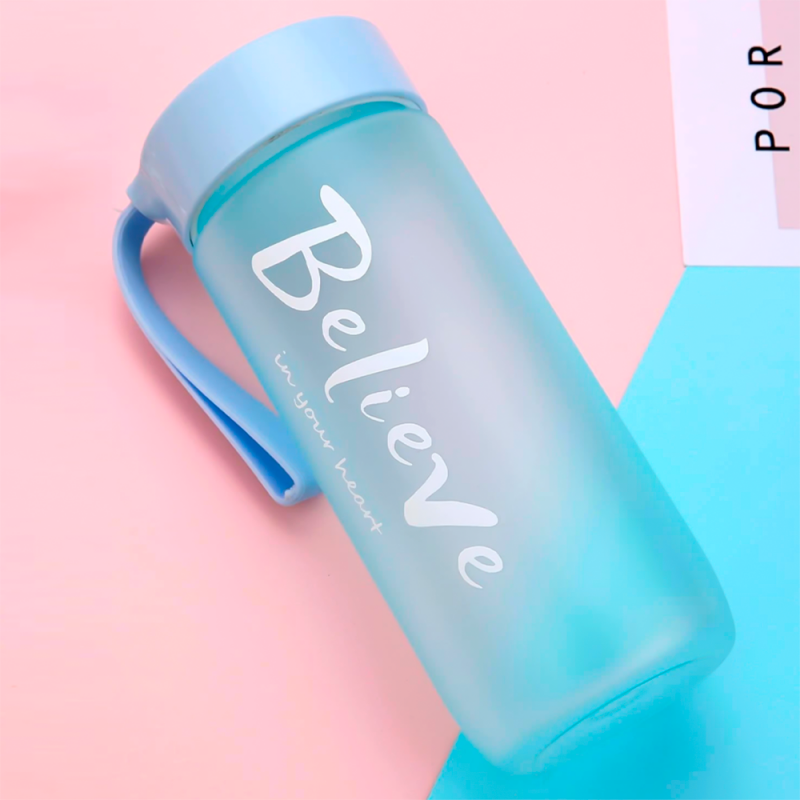 Garrafa Squeeze De Água Com Frases Esportiva 600 Ml