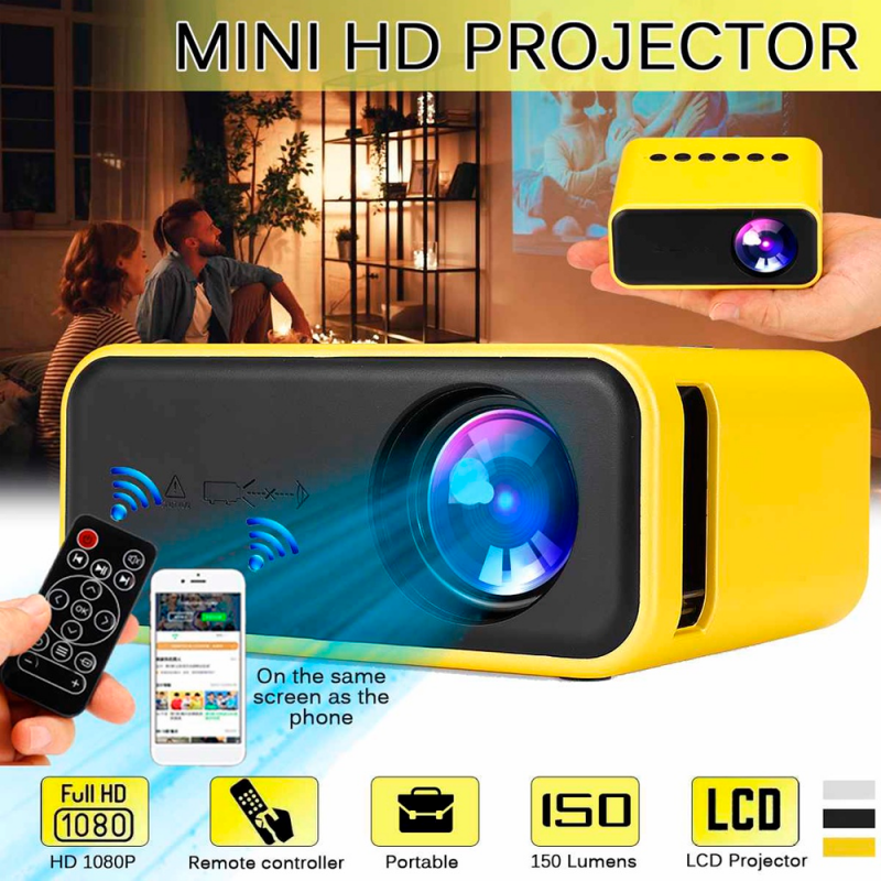 Mini Projetor Portátil Com Tela Led YT500 Cinema Filmes