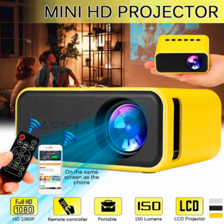 Mini Projetor Portátil Com Tela Led YT500 Cinema Filmes
