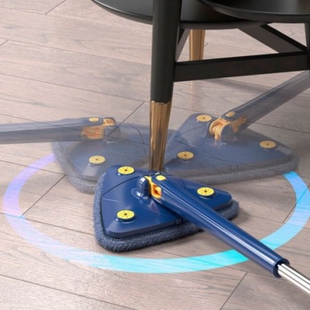 Esfregão Mop De Limpeza Triangular Giratório De 360°