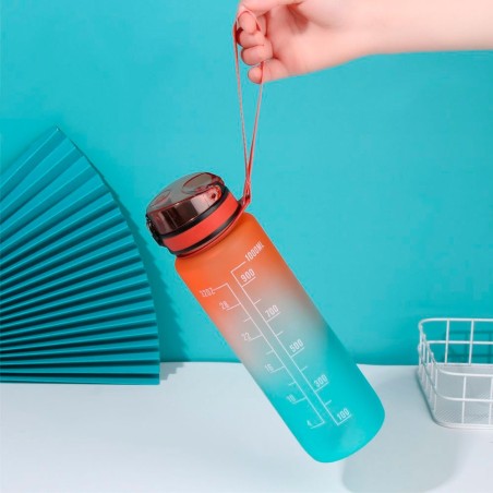 Garrafa Squeeze 1L Com Medidor E Frases Fitness Academia