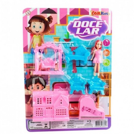 Casinha De Boneca Mini Com 7 Peças Doce Lar Infantil Brinquedo