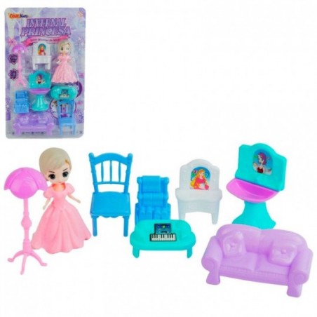 Móveis Para Casinha De Boneca Mini 8 Peças Colorido Infantil