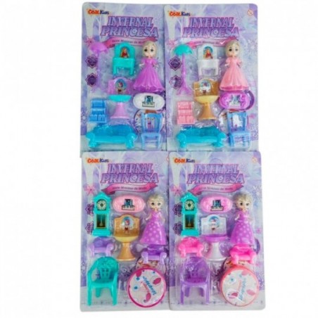 Móveis Para Casinha De Boneca Mini 8 Peças Colorido Infantil