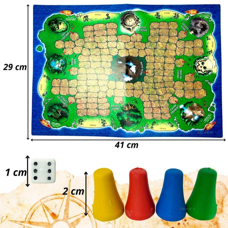 Jogo De Tabuleiro Ilha Do Tesouro 41 Peças Infantil No Atacado