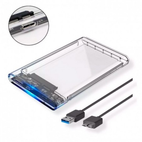 Case Para HD Externo Slim Ssd Adaptador Usb 3.0 Transparente
