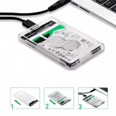 Case Para HD Externo Slim Ssd Adaptador Usb 3.0 Transparente