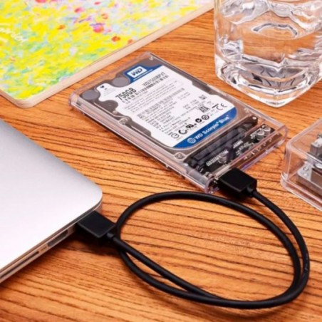 Case Para HD Externo Slim Ssd Adaptador Usb 3.0 Transparente
