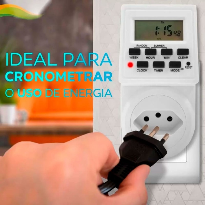 Tomada Timer Temporizador 20 Eventos Digital Tensão Bivolt