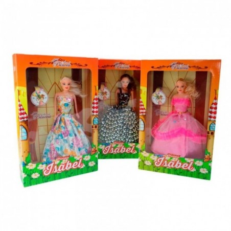 Boneca Princesa Isabel Com Vestido Coloridos Infantil Brinquedo