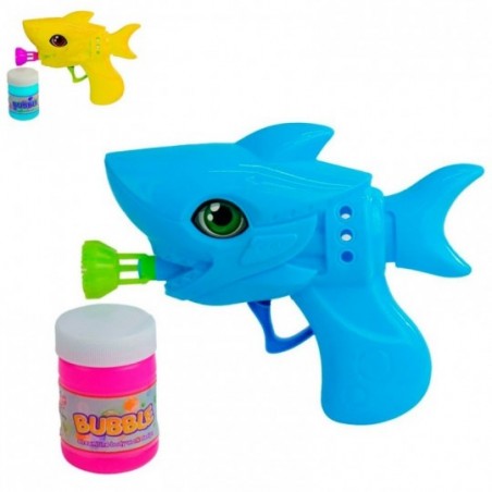 Lança Bolhas De Sabão Pistola Tubarão Manual 16 Cm Infantil