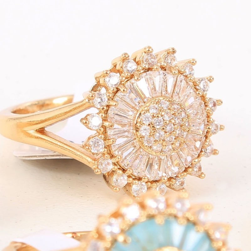 Kit Com 4 Anéis Redondo Com Acabamento Em Strass