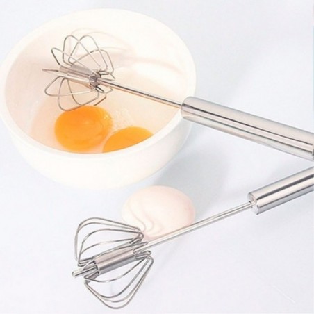 Misturador Batedor De Claras Manual Inox Giratório 28 Cm