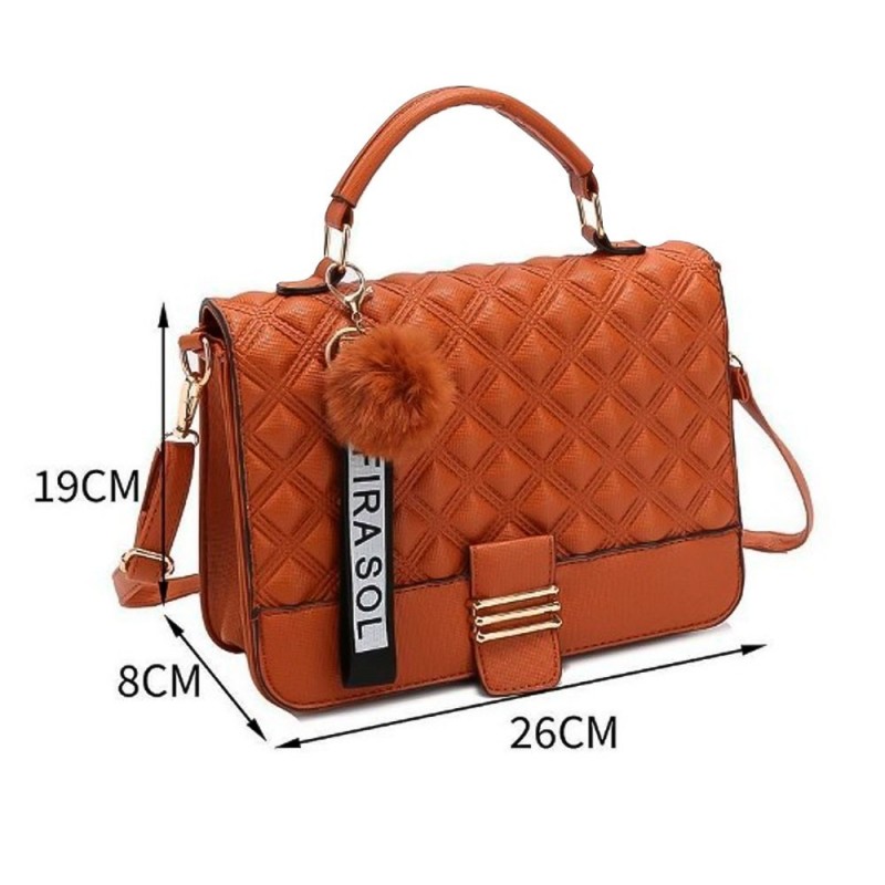 Bolsa Feminina Quadrada Transversal Elegante Com Pompom
