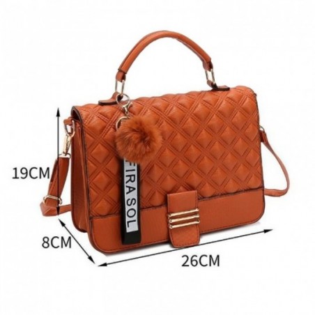 Bolsa Feminina Quadrada Transversal Elegante Com Pompom