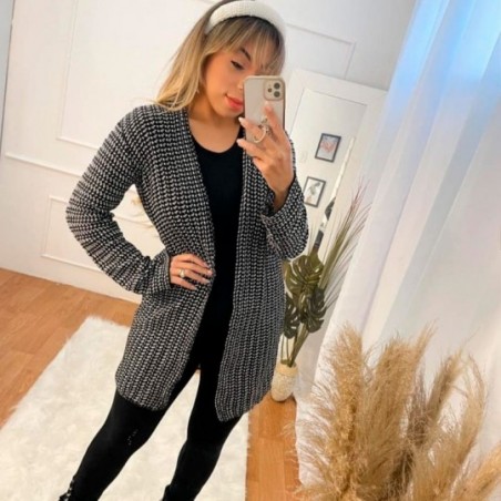 Casaco Cardigan Longo Em Trico Feminino