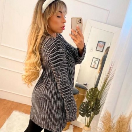 Casaco Cardigan Longo Em Trico Feminino