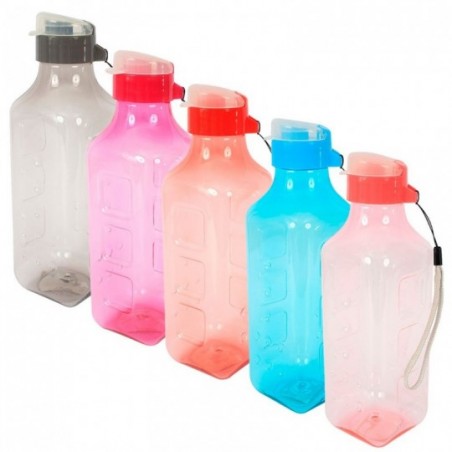 Garrafa Squeeze Pet Quadrada Com Tampa E Alça 750ml - Feira Da Madrugada SP