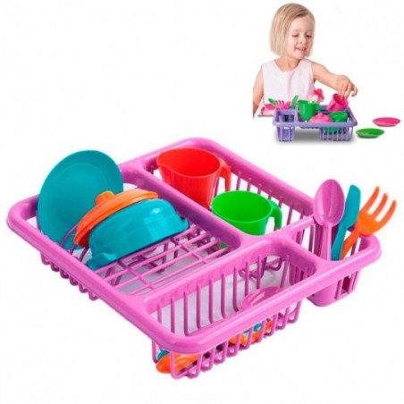 Escorredor De Louças Infantil Cozinha Sequinha Brinquedo 10 Peças