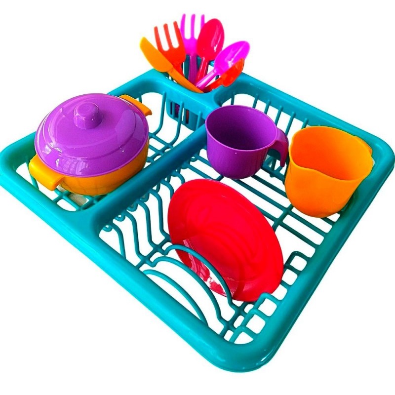 Escorredor De Louças Infantil Cozinha Sequinha Brinquedo 10 Peças