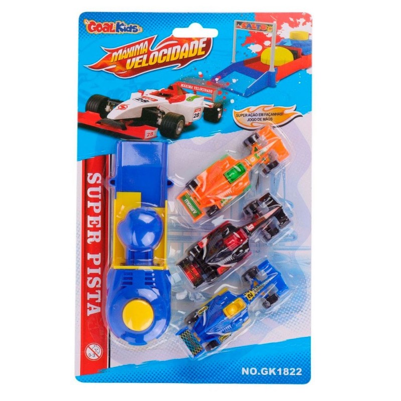 Kit Lança Carrinho De Corrida Com 5 Peças Colorido Brinquedo