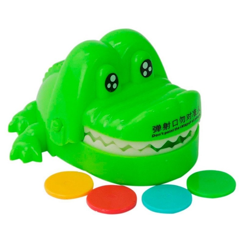 Jogo Crocodilo Lança Discos Colorido 5 Peças Infantil
