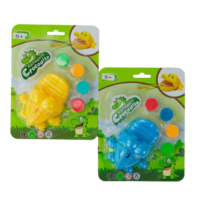 Jogo Crocodilo Lança Discos Colorido 5 Peças Infantil