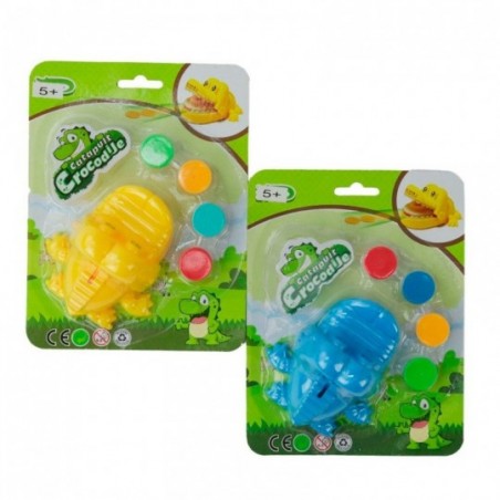 Jogo Crocodilo Lança Discos Colorido 5 Peças Infantil