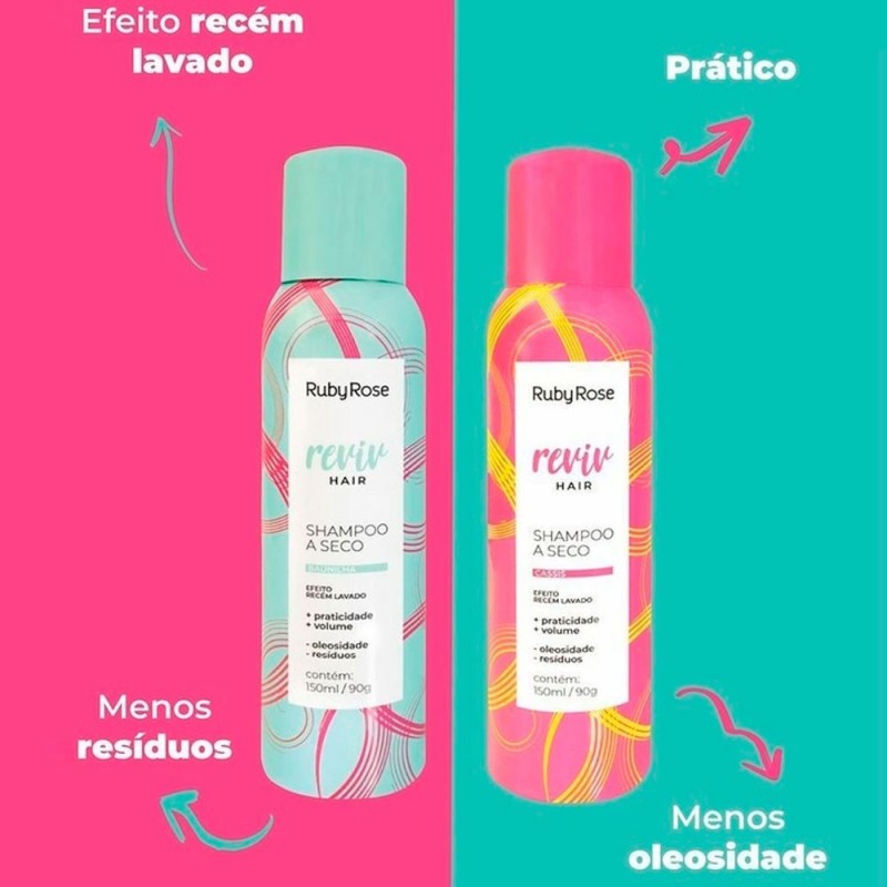 Shampoo A Seco Ruby Rose Reviv Hair Cassis E Baunilha 150ml