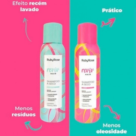 Shampoo A Seco Ruby Rose Reviv Hair Cassis E Baunilha 150ml