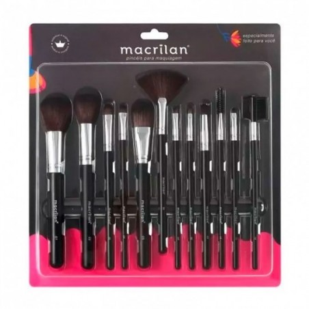 Kit Com 12 Pincéis De Maquiagem Macrilan Profissional