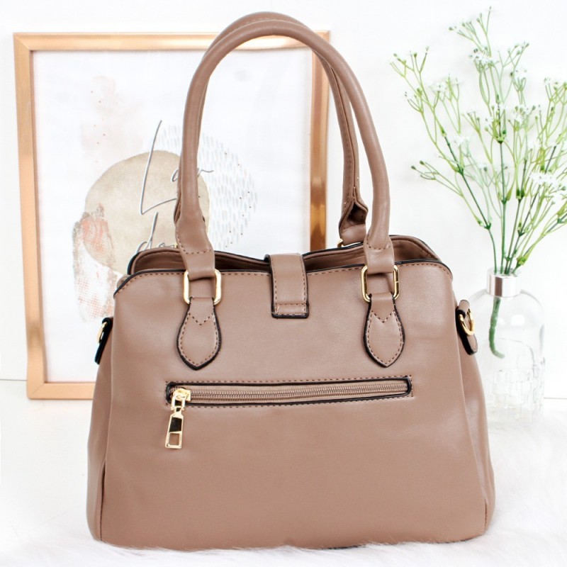 Bolsa Social De Ombro Feminina Média Com Detalhes Dourados