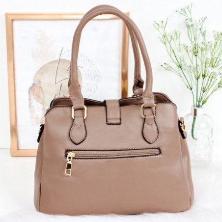 Bolsa Social De Ombro Feminina Média Com Detalhes Dourados