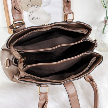 Bolsa Social De Ombro Feminina Média Com Detalhes Dourados