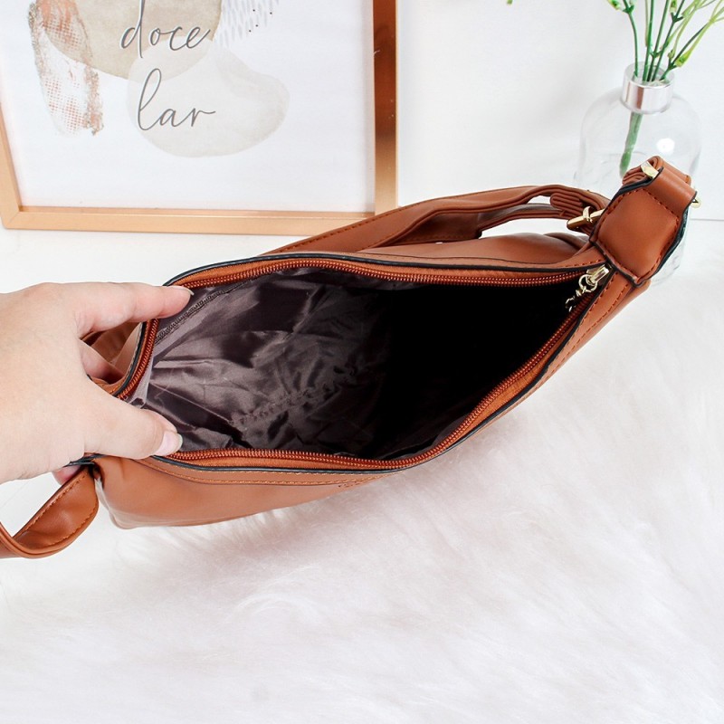 Bolsa Baguete Feminina Transversal Blogueira Lisa