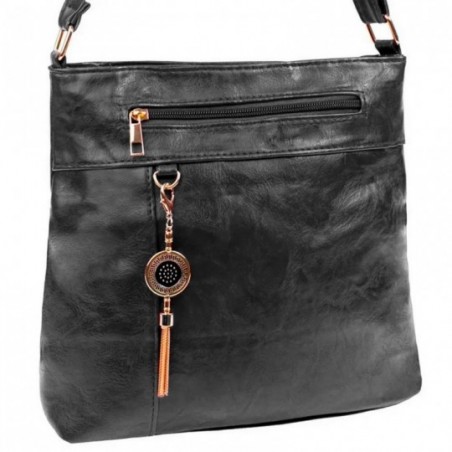 Bolsa Lateral Feminina Grande Transversal Com Bolso Externo