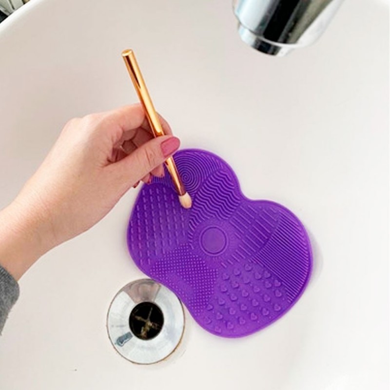 Tapete De Silicone Para Limpeza De Pincéis Maquiagem