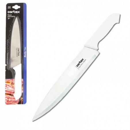 Faca De Carne 7" Peixeira De Inox Cabo Plástico