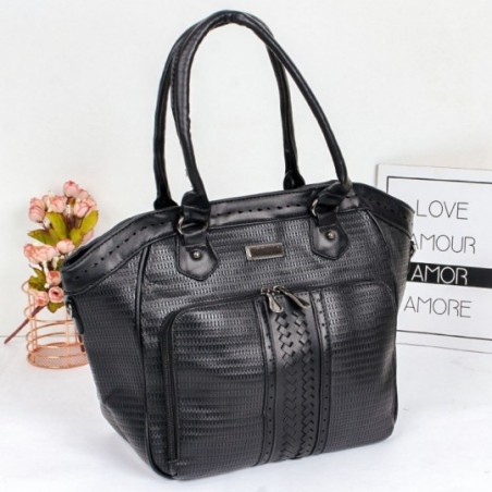 Bolsa De Ombro Grande Feminina Em Alto Relevo E Tressê