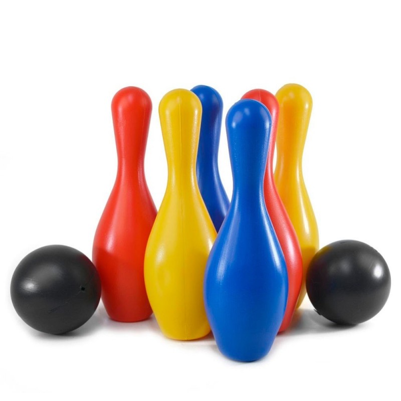 Brinquedo Jogo Boliche Infantil 6 Pinos E 2 Bolas Colorido