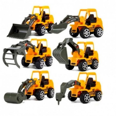 Caminhão Trator e Escavadeira Com 3 Peças Variadas Brinquedo