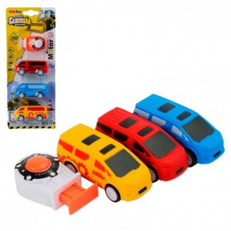 Carrinhos De Corrida Com Lançador 4 Peças Coloridas Brinquedo
