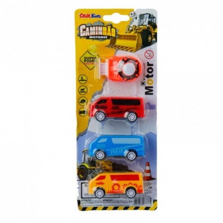 Carrinhos De Corrida Com Lançador 4 Peças Coloridas Brinquedo