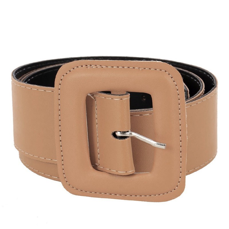 Cinto Feminino Grande Fivela Encapada Quadrada
