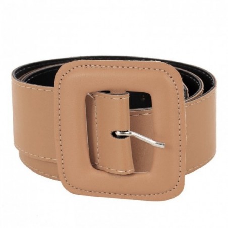 Cinto Feminino Grande Fivela Encapada Quadrada