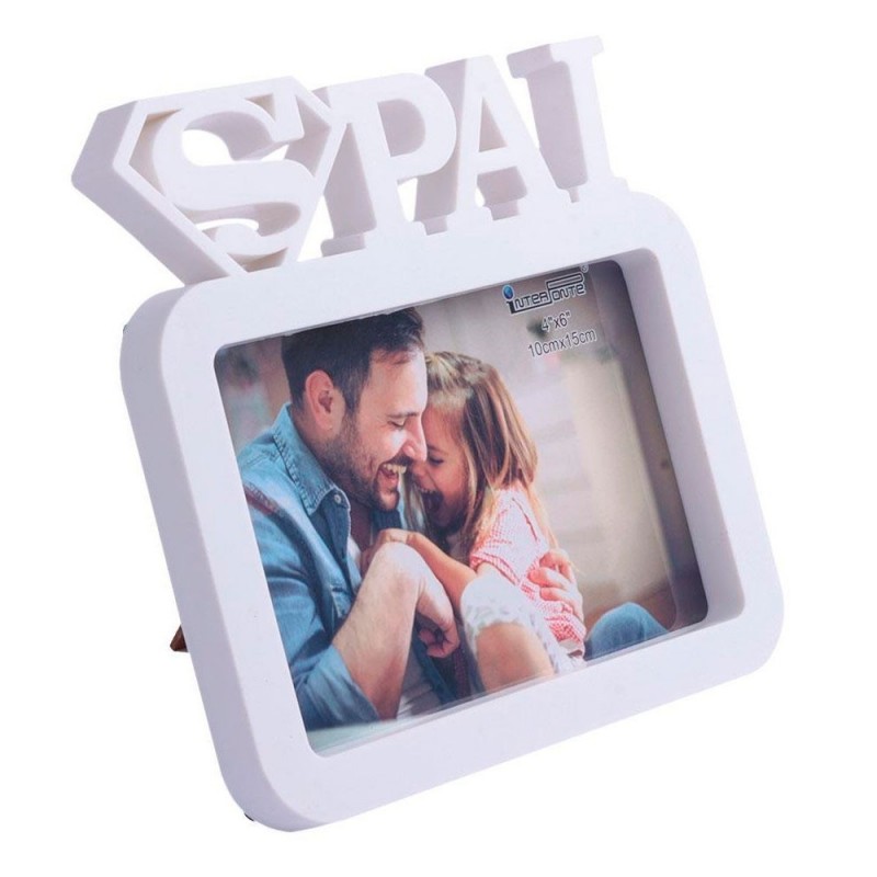 Porta Retrato Super Pai 10x15 Cm De Plástico Decorativo