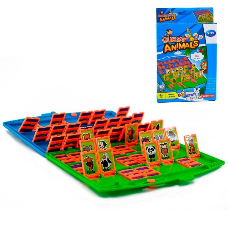Jogo Qual É O Animal Cara A Cara Tabuleiro Infantil Brinquedo