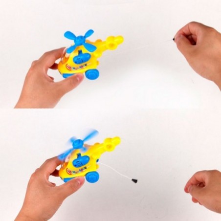 Helicóptero De Brinquedo Colorido Movido À Corda