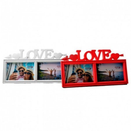 Porta Retrato Duplo Love Decorativo 10x15 Cm Colors