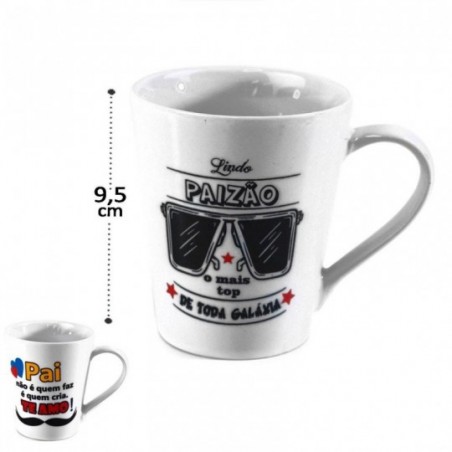 Caneca De Porcelana Estampa Pai 250 ML Com Caixa Presente